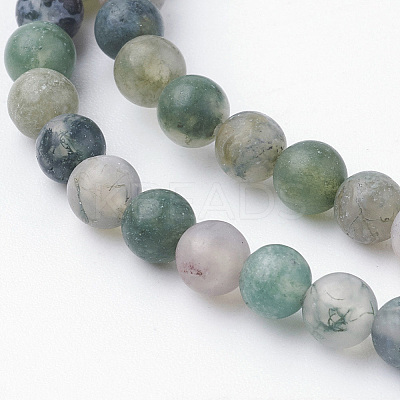 Natural Moss Agate Bead Strands G-G735-62F-4mm-1