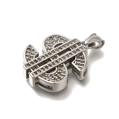 304 Stainless Steel Rhinestone Pendants STAS-C105-08P-1