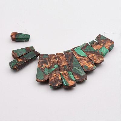 Assembled Bronzite and Malachite Beads Strands G-P298-C01-1