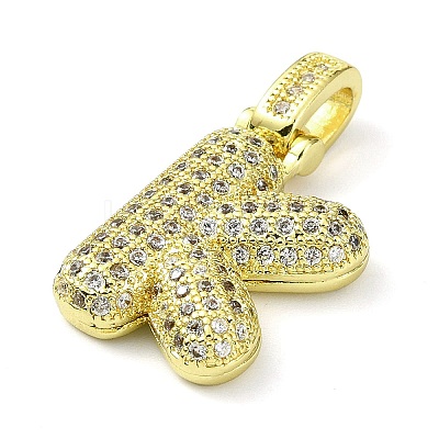 Brass Micro Pave Clear Cubic Zirconia Pendants KK-M279-01G-K-1