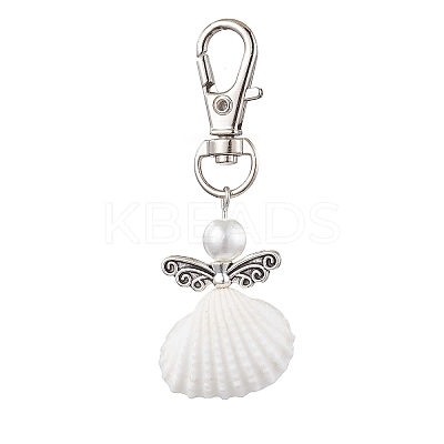 Angel Spiral Shell Pendant Decooration HJEW-JM01964-1