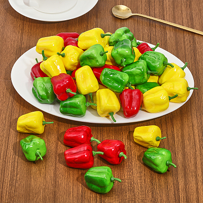 3 Bags 3 Colors Mini Foam Imitation Bell Pepper AJEW-CA0003-76-1