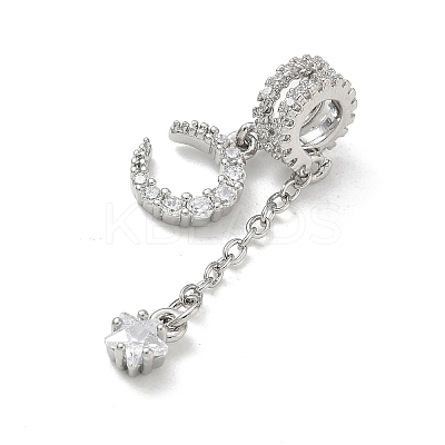 Brass Micro Pave Clear Cubic Zirconia Pendants LS-CU-CBA9FFD-02C-1