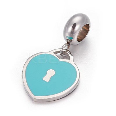 304 Stainless Steel European Dangle Charms LS-OPDL-L013-38B-1