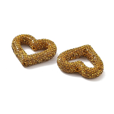 Heart Shape Polymer Clay Rhinestone Beads CLAY-NH0001-09A-04-1
