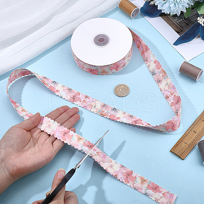 1Roll Single Face Printed Polyester Satin Ribbon SRIB-CY0001-47B-1