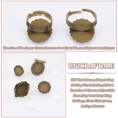DIY Blank Dome Finger Ring Making Kit FIND-UN0002-40-1