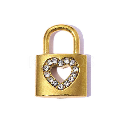 304 Stainless Steel Rhinestone Pendants X-STAS-OY015-43G-1