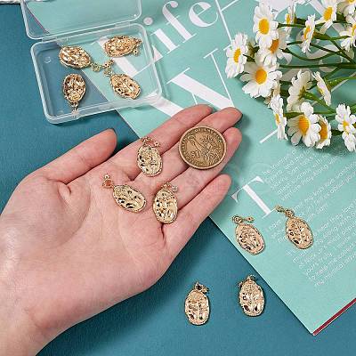 12Pcs 12 Style Brass Rhinestone Pendants KK-SZ0002-22-1