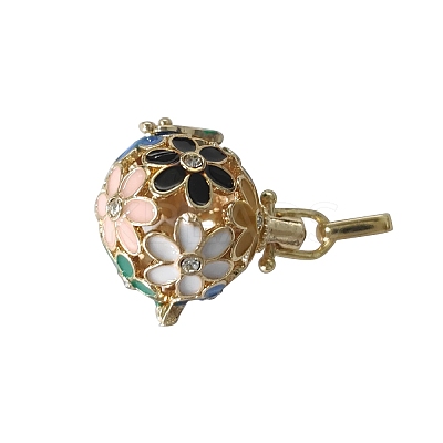 Brass Enamel Cage Pendants BOTT-PW0001-082B-07-1