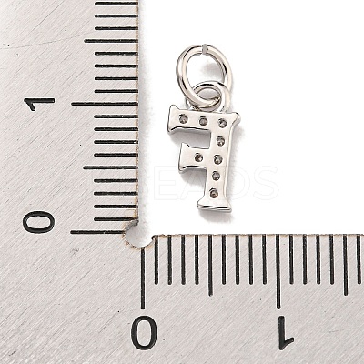 Initial Letter Brass with Cubic Zirconia Charms KK-Q814-26F-P-1