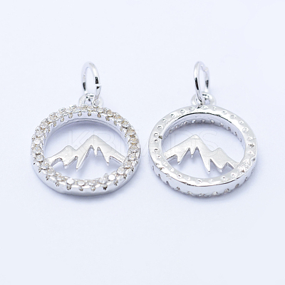 Eco-Friendly Brass Micro Pave Cubic Zirconia Pendants X-KK-P133-12P-NR-1