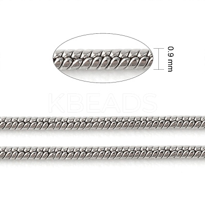Tarnish Resistant 304 Stainless Steel Round Snake Chains CHS-K001-06-1