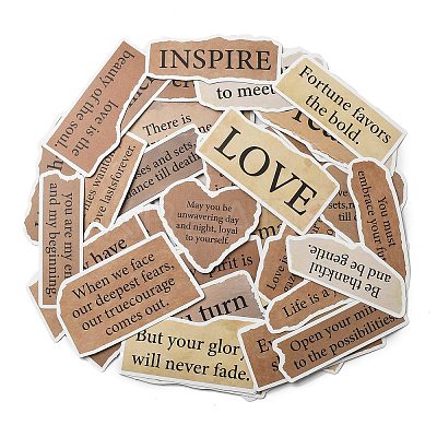 50Pcs PVC Self-Adhesive Inspirational Quote Stickers AJEW-R002-05A-1