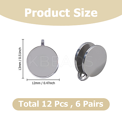 12Pcs 304 Stainless Steel Cuff Earrings EJEW-HS0001-28P-1