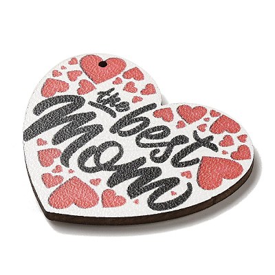 Mother's Day Theme Wooden Pendants FIND-Z031-01A-1