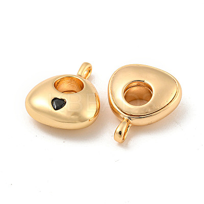 Brass Micro Pave Cubic Zirconia Pendants KK-P255-05G-1
