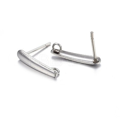 Non-Tarnish 201 Stainless Steel Stud Earring Findings STAS-P210-39P-1