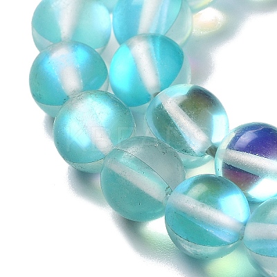 Synthetic Moonstone Beads Strands G-P528-J02-17-1