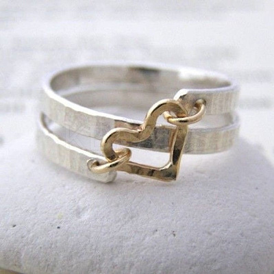 Hammered Alloy Finger Link Rings for Women FS-WG79F21-02-1