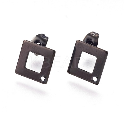 304 Stainless Steel Stud Earring Findings Ion Plating(IP) STAS-O119-13B-1