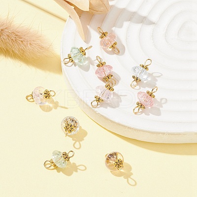 Crackle Glass Connector Charms PALLOY-YW0001-44-1