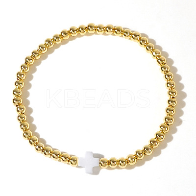 Brass Round Beaded Bracelets for Women SB9067-14-1