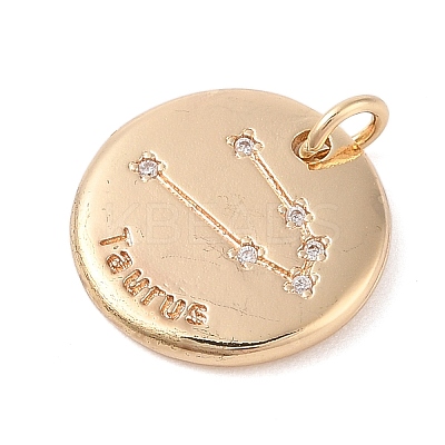 Brass with Clear Cubic Zirconia Pendants KK-N256-24B-G-1