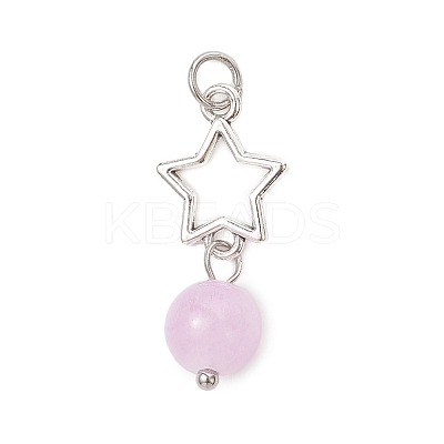 Dyed Natural Selenite with Alloy Pendants PALLOY-JF04734-1
