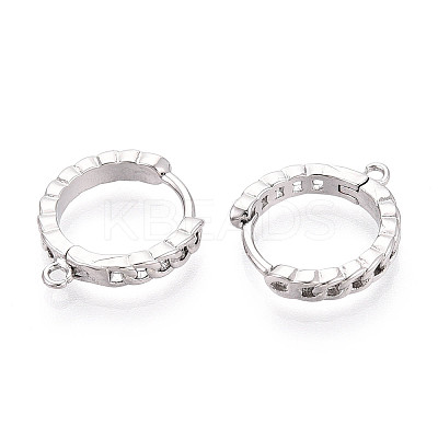 Brass Hoop Earring Findings KK-N267-34P-1