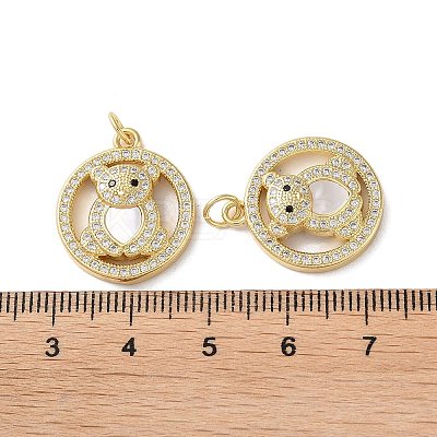Brass Micro Pave Cubic Zirconia Pendants KK-B083-39D-G-1