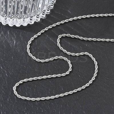 10Pcs 2MM 304 Stainless Steel Rope Chain Necklaces NJEW-G203-08P-1