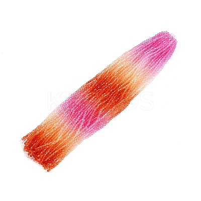 Gradient Color Baking Paint Glass Bead Strands DGLA-A039-T6mm-A04-1