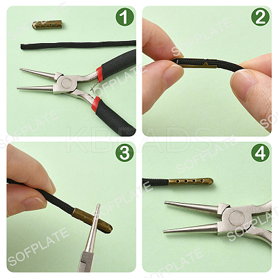 200Pcs 4 Colors Column Alloy Shoelace Buckle Connectors FIND-SP0004-68A-1
