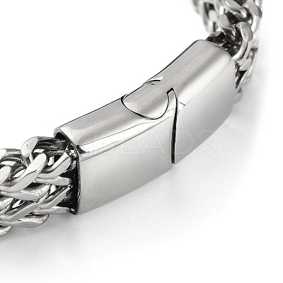 Ion Plating(IP) 304 Stainless Steel Cross Link Chains Bracelets for Men & Women BJEW-D031-25GP-1