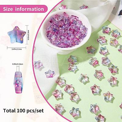 100Pcs Gradient Color Handmade Lampwork Beads DIY-SZ0010-51F-1