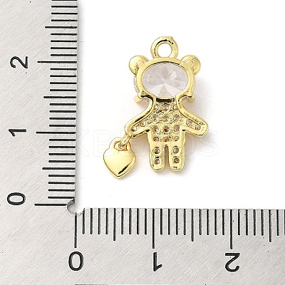 Rack Plating Brass Cubic Zirconia Pendants KK-K274-05G-1