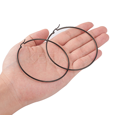 304 Stainless Steel Big Hoop Earrings EJEW-F105-02B-1