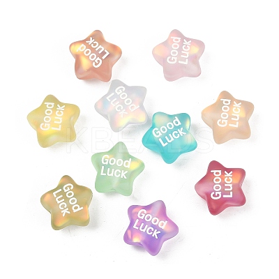 UV Platig Transparent Resin Enamel Beads RESI-L047-20-1