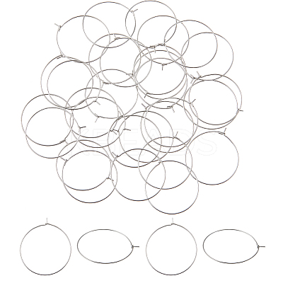200pcs 316 Surgical Stainless Steel Hoop Earring Findings STAS-HS0001-26E-1