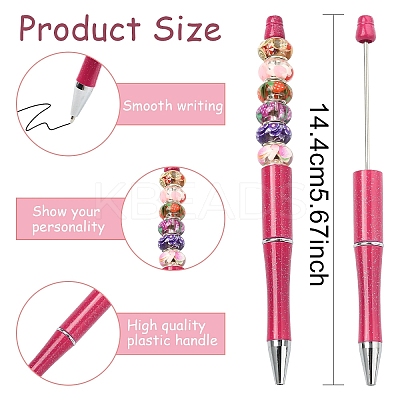8Pcs 8 Colors Plastic Beadable Pens AJEW-YW0001-33-1