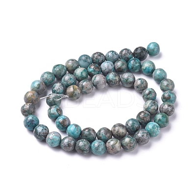 Natural African Pyrite Beads Strands G-D0006-C04-8mm-04-1