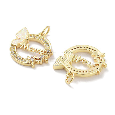 Brass Micro Pave Clear Cubic Zirconia Pendants KK-L213-028G-1