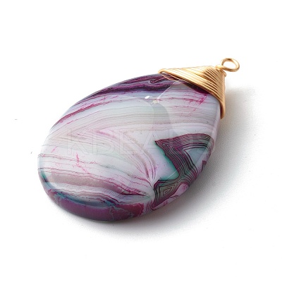 Natural Agate Pendants PALLOY-JF00778-1