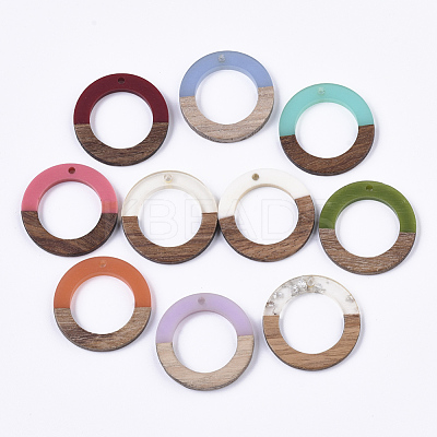 Resin & Walnut Wood Pendants RESI-S358-04-1