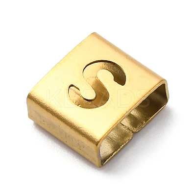 Ion Plating(IP) 304 Stainless Steel Square Slide Charms STAS-L132-10S-G-1