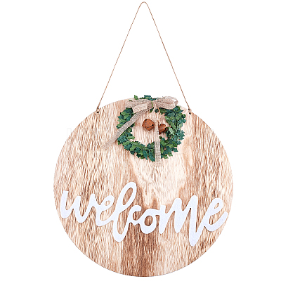 Wooden Pendant Decorations AJEW-GF0002-34-1