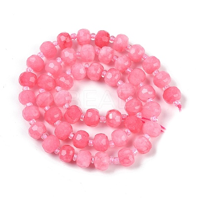 Natural Dyed White Jade Beads Strands G-H057-A22-18-1