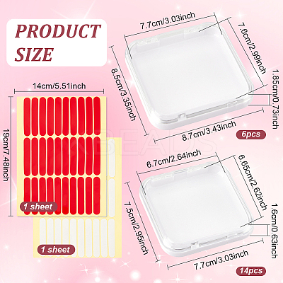 20Pcs Transparent Plastic Nail Art Tool Storage Box CON-BC0007-03C-1