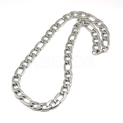 Tarnish Resistant Fashionable 304 Stainless Steel Figaro Chain Necklaces for Men STAS-A028-N019P-1